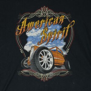 American Spirit Route 66 Hot Rod Muscle Car Graphic T-Shirt Anvil Tag Mens L